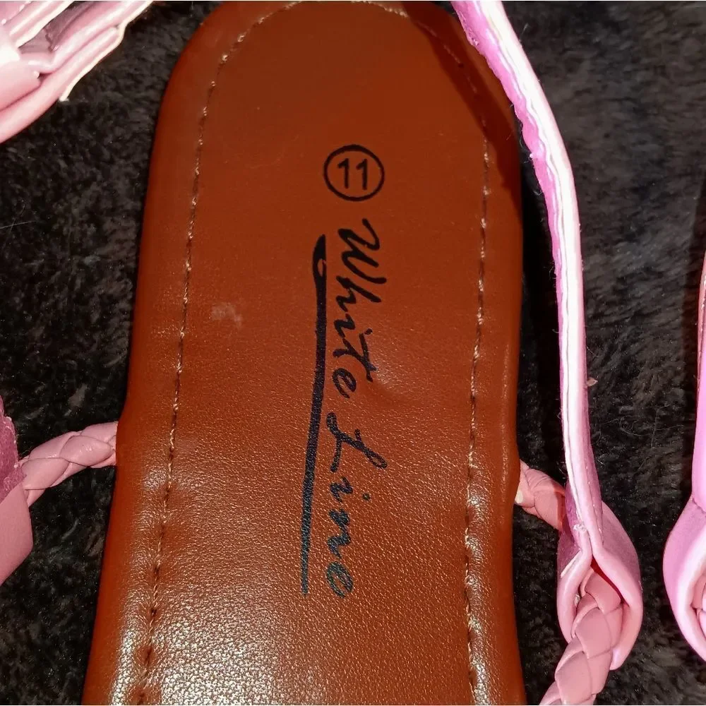 Pink & Gold Sandals Flats sz 11